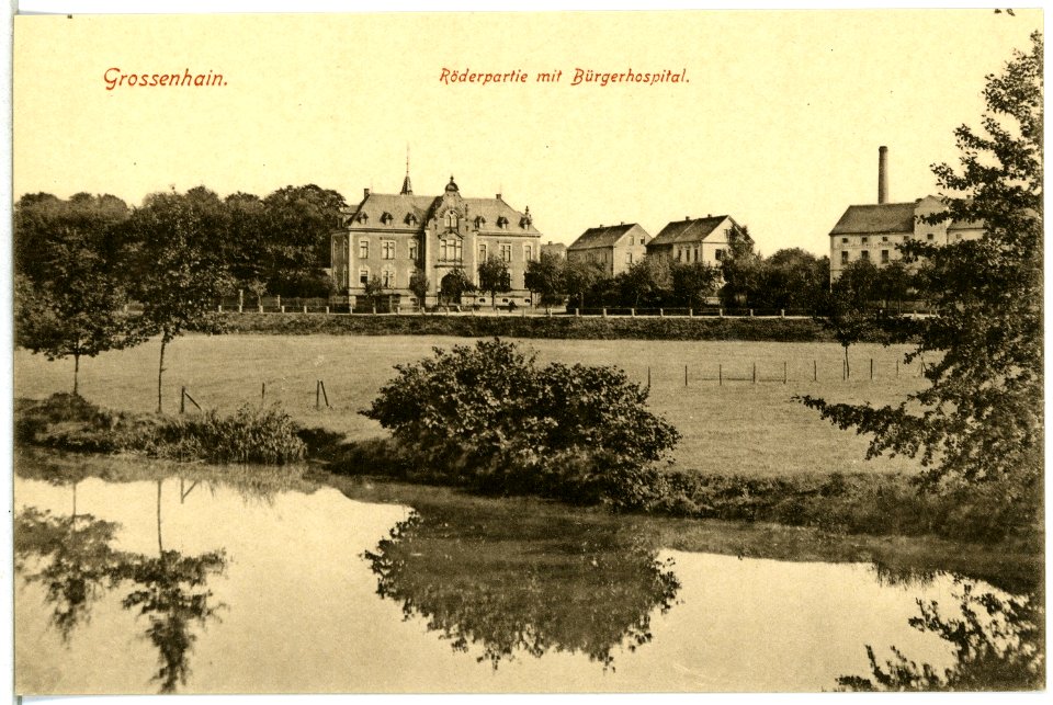 13805-Großenhain-1912-Röder mit Bürgerhospital-Brück & Sohn Kunstverlag