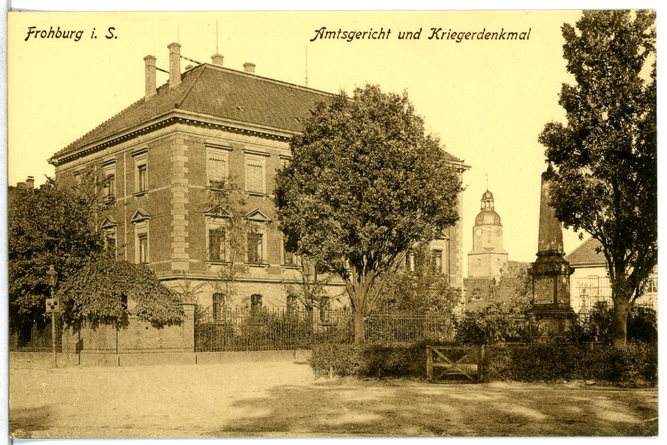 13039-Frohburg-1911-Königliches Amtsgericht und Denkmal-Brück & Sohn Kunstverlag