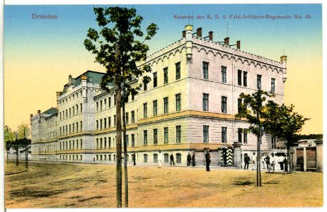 12987-Dresden-1911-Kaserne des 4. Königlich Sächsischen Feld-Artillerie-Regiments Nr. 48-Brück & Sohn Kunstverlag