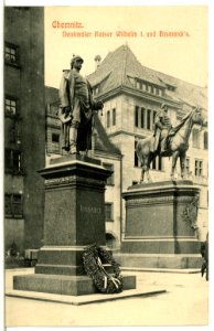 12480-Chemnitz-1911-Denkmäler Kaiser Wilhelm I. und Bismarcks-Brück & Sohn Kunstverlag