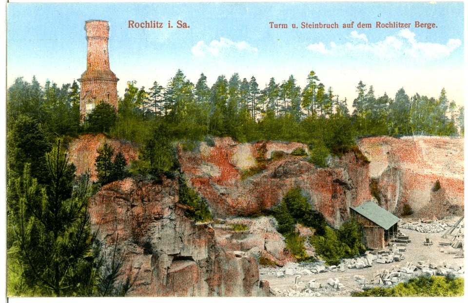 13737-Rochlitz-1912-Turm und Steinbruch auf dem Rochlitzer Berg-Brück & Sohn Kunstverlag