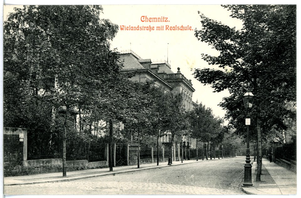 12482-Chemnitz-1911-Wielandstraße mit Realschule-Brück & Sohn Kunstverlag
