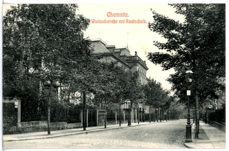 12482-Chemnitz-1911-Wielandstraße mit Realschule-Brück & Sohn Kunstverlag