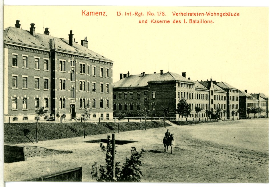 12532-Kamenz-1911-Verheirateten-Wohngebäude und Kaserne des I. Bataillon-Brück & Sohn Kunstverlag
