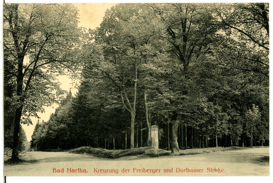 13266-Hartha-1911-Kreuzung der Freiberger und Dorfhainer Straße-Brück & Sohn Kunstverlag