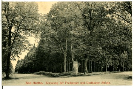 13266-Hartha-1911-Kreuzung der Freiberger und Dorfhainer Straße-Brück & Sohn Kunstverlag