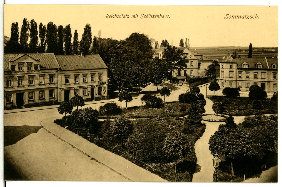 13237-Lommatzsch-1911-Reichsplatz mit Schützenhaus-Brück & Sohn Kunstverlag