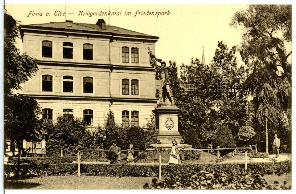 12969-Pirna-1911-Kriegerdenkmal im Friedenspark-Brück & Sohn Kunstverlag