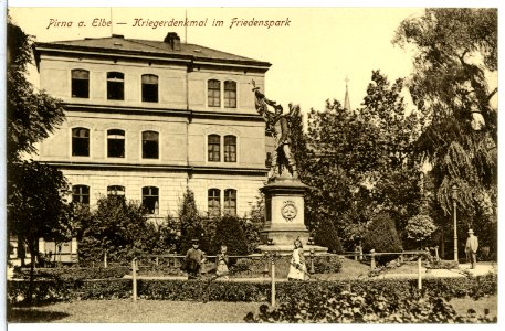12969-Pirna-1911-Kriegerdenkmal im Friedenspark-Brück & Sohn Kunstverlag