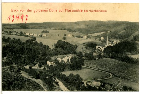 13360-Grünhainichen-1911-Blick von der goldenen Höhe auf Flossmühle-Brück & Sohn Kunstverlag
