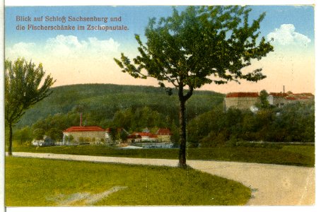 13292-Sachsenburg-1911-Schloß und Fischerschänke im Zschopautal-Brück & Sohn Kunstverlag