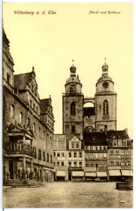 12896-Wittenberg-1911-Markt und Rathaus-Brück & Sohn Kunstverlag