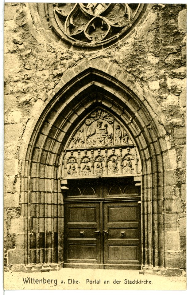 12977-Wittenberg-1911-Portal an der Stadtkirche-Brück & Sohn Kunstverlag