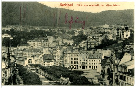 13328-Karlsbad-1911-Blick von oberhalb der alten Wiese-Brück & Sohn Kunstverlag
