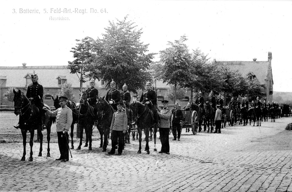 13747-Pirna-1912-3. Batterie 5. Feld-Artillerie-Regiment Nr. 64 - Ausrücken-Brück & Sohn Kunstverlag