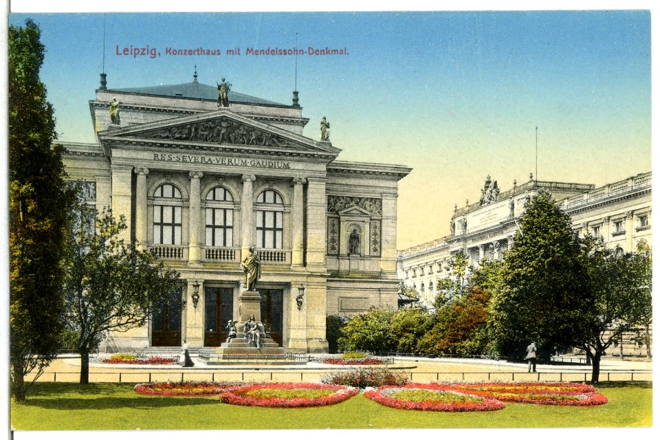 13419-Leipzig-1911-Konzerthaus und Mendelsohndenkmal-Brück & Sohn Kunstverlag