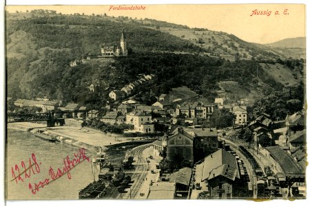 12514-Aussig-1911-Blick über Aussig zur Ferdinandshöhe-Brück & Sohn Kunstverlag