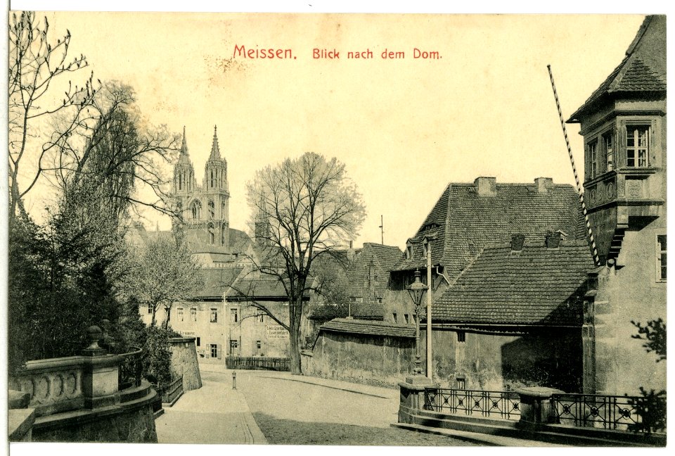13345-Meißen-1911-Blick von der Fürstenschule nach dem Dom, Freiheit-Brück & Sohn Kunstverlag