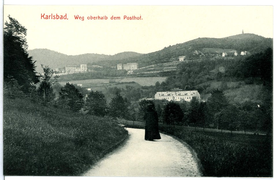 13327-Karlsbad-1911-Weg oberhalb dem Posthof-Brück & Sohn Kunstverlag