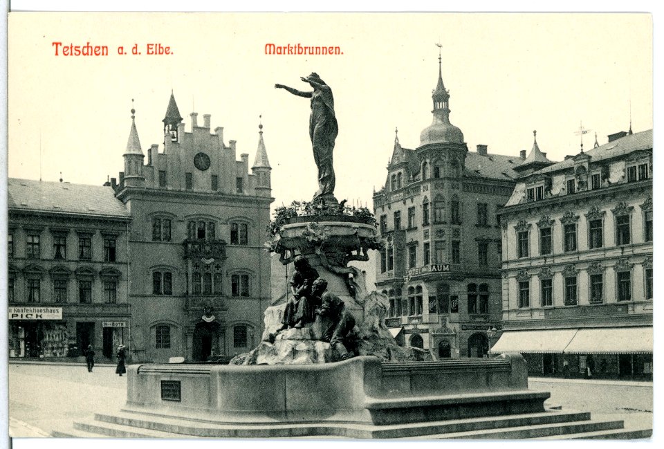 13363-Tetschen-1911-Marktbrunnen-Brück & Sohn Kunstverlag