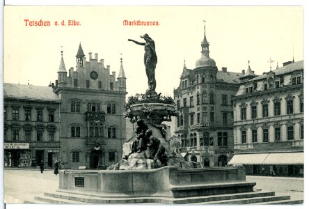 13363-Tetschen-1911-Marktbrunnen-Brück & Sohn Kunstverlag