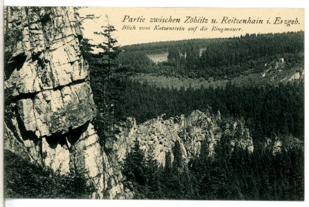 13350-Zöblitz-1911-Blick vom Katzenstein auf die Ringmauer-Brück & Sohn Kunstverlag