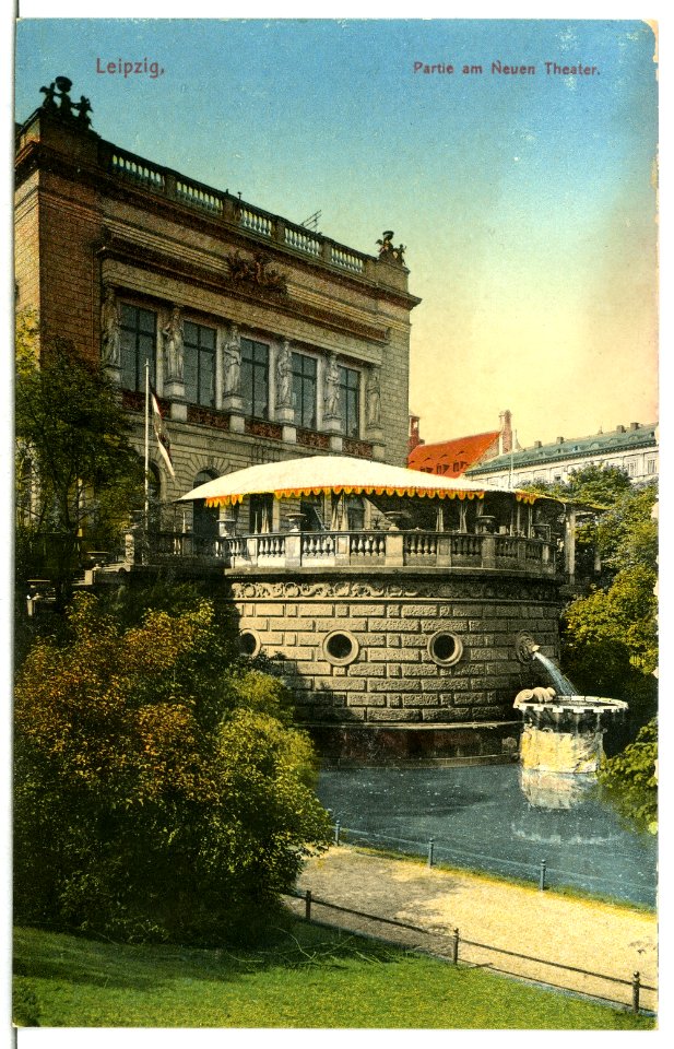 13424-Leipzig-1911-Partie am Theater-Brück & Sohn Kunstverlag