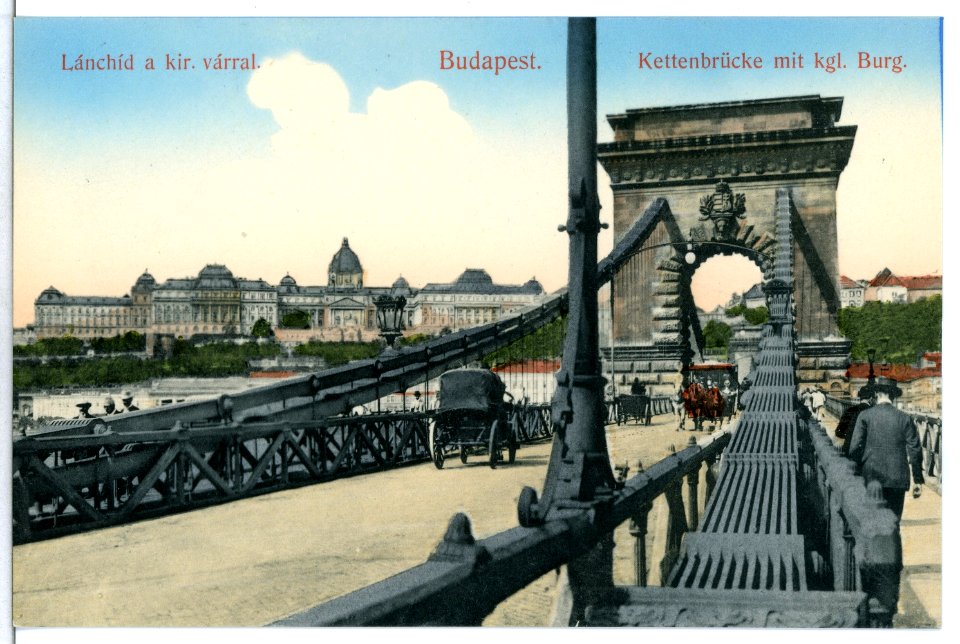 13244-Budapest-1911-Kettenbrücke und Burg-Brück & Sohn Kunstverlag