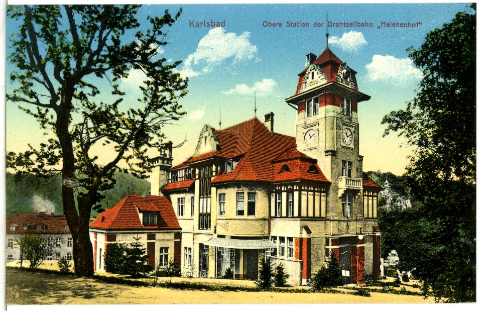 15439-Karlsbad-1913-Obere Station der Drahseilbahn - Helenenhof-Brück & Sohn Kunstverlag