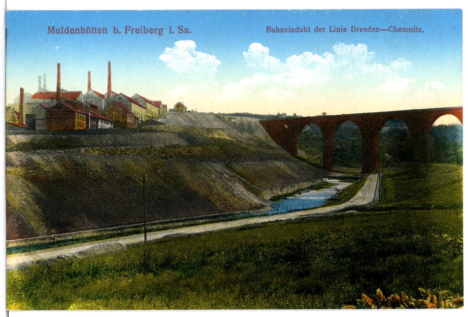 15329-Muldenhütten-1913-Bahnviadukt-Brück & Sohn Kunstverlag