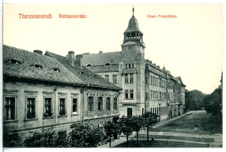 12573-Theresienstadt-1911-Rathausstraße - Neues Postgebäude-Brück & Sohn Kunstverlag