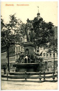 12483-Chemnitz-1911-Saxoniabrunnen-Brück & Sohn Kunstverlag