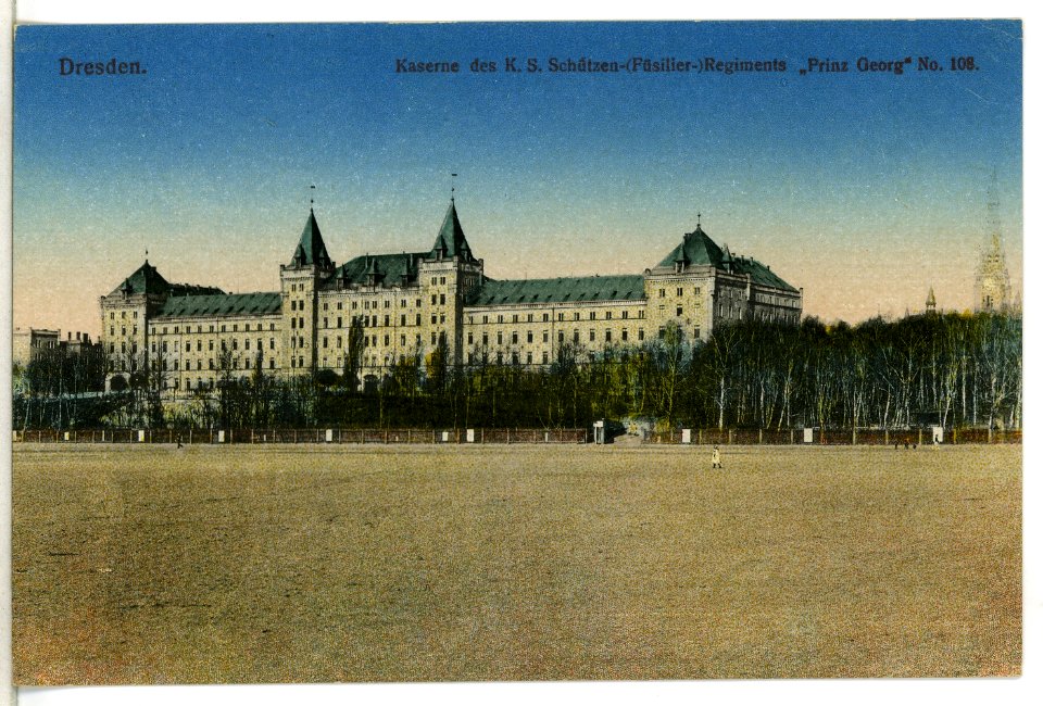 12586-Dresden-1911-Kaserne des Königlich Sächsischen Schützen-Regiments Nr. 108-Brück & Sohn Kunstverlag