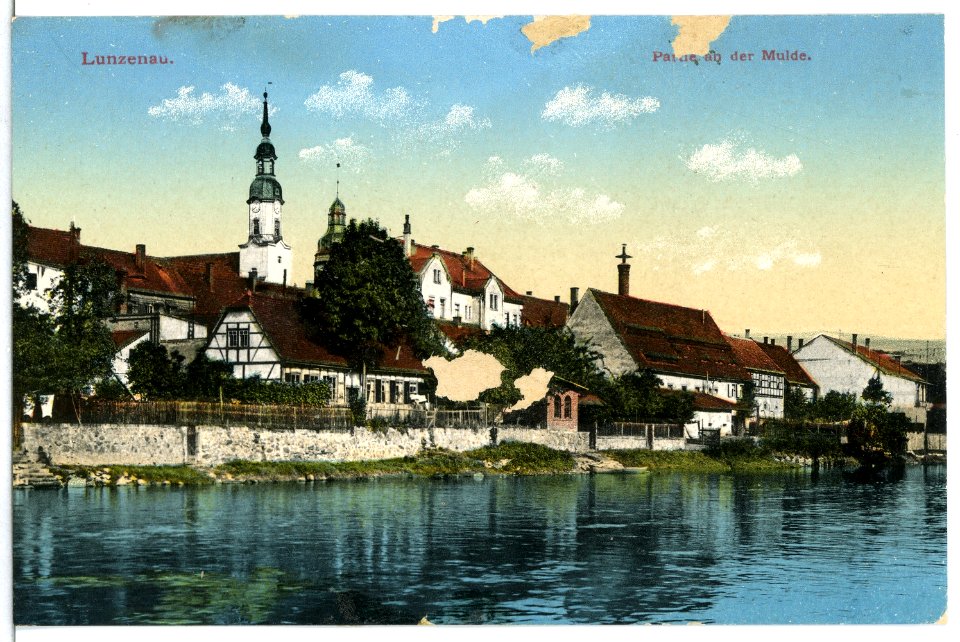 13297-Lunzenau-1911-Blick über die Mulde auf Lunzenau-Brück & Sohn Kunstverlag