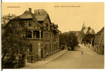 13271-Lommatzsch-1911-Neue Post mit Promenade-Brück & Sohn Kunstverlag