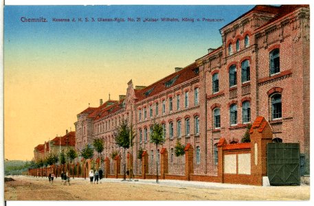 13076-Chemnitz-1911-Kaserne des 3. Königlich Sächsischen Ulanen-Regiments Nr. 21-Brück & Sohn Kunstverlag