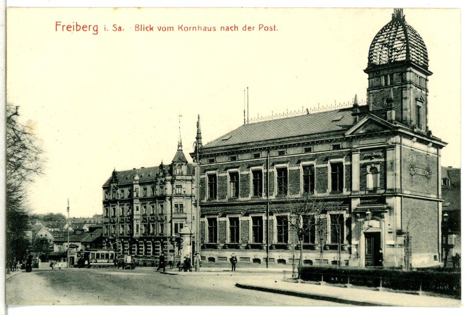 13142-Freiberg-1911-Blick vom Kornhaus nach der Post-Brück & Sohn Kunstverlag