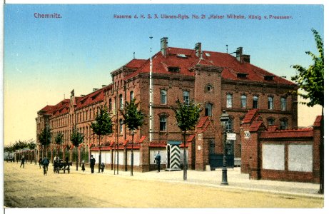 13075-Chemnitz-1911-Kaserne des 3. Königlich Sächsischen Ulanen-Regiments Nr. 21-Brück & Sohn Kunstverlag