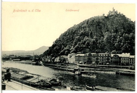 13374-Bodenbach-1911-Schäferwand - Elbe mit Dampfer-Brück & Sohn Kunstverlag