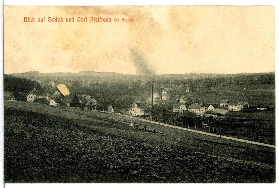 13313-Pfaffroda-1911-Blick auf Schloß und Dorf-Brück & Sohn Kunstverlag