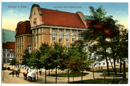 15392-Aussig-1913-Lesehalle und Volksbücherei-Brück & Sohn Kunstverlag