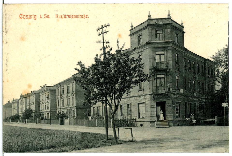 13146-Coswig-1911-Kurfürstenstraße-Brück & Sohn Kunstverlag