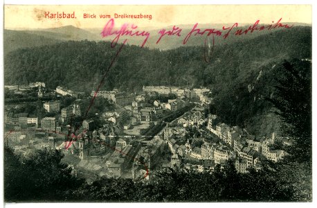 13338-Karlsbad-1911-Blick vom Dreikreuzberg-Brück & Sohn Kunstverlag
