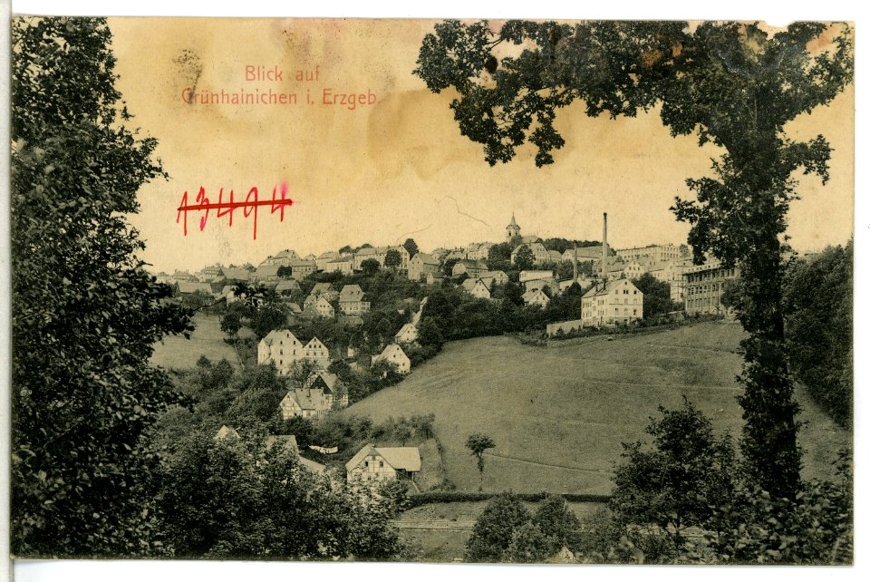 13402-Grünhainichen-1911-Blick auf Grünhainichen-Brück & Sohn Kunstverlag