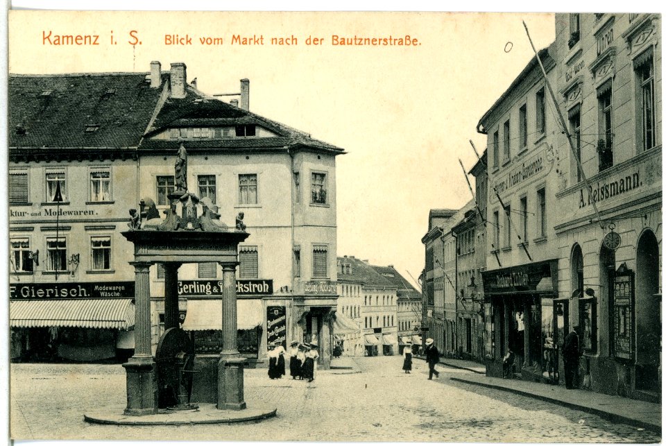 14951-Kamenz-1912-Markt und Bautzner Straße-Brück & Sohn Kunstverlag