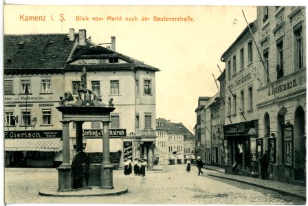 14951-Kamenz-1912-Markt und Bautzner Straße-Brück & Sohn Kunstverlag