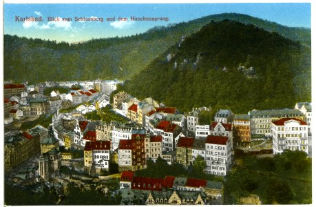 15441-Karlsbad-1913-Blick zum Schloßberg-Brück & Sohn Kunstverlag