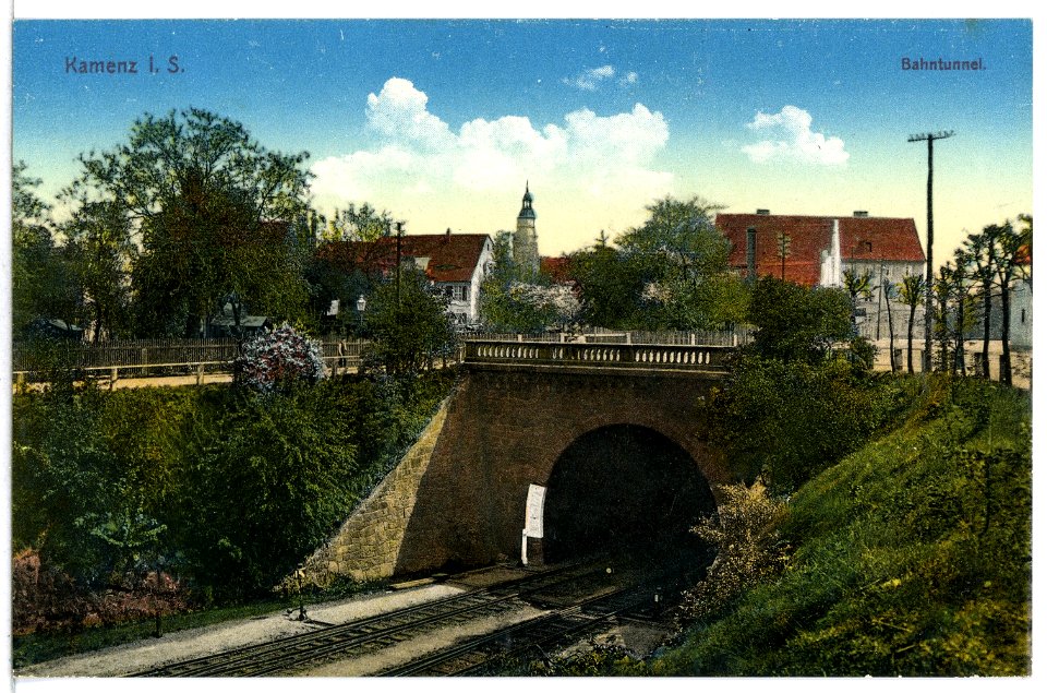 15389-Kamenz-1913-Bahntunnel-Brück & Sohn Kunstverlag