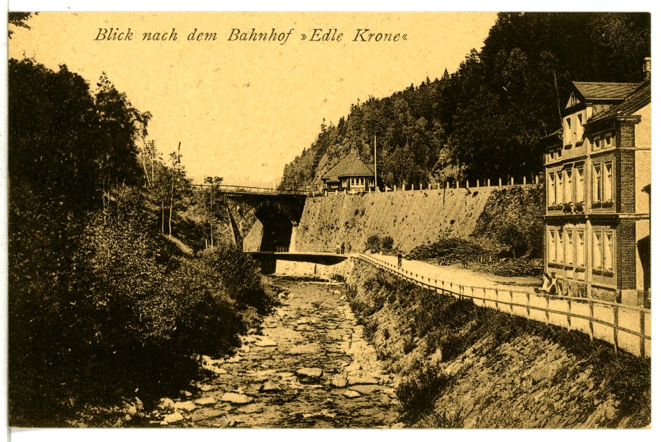 13014-Edle Krone-1911-Blick nach dem Bahnhof-Brück & Sohn Kunstverlag