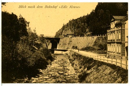 13014-Edle Krone-1911-Blick nach dem Bahnhof-Brück & Sohn Kunstverlag